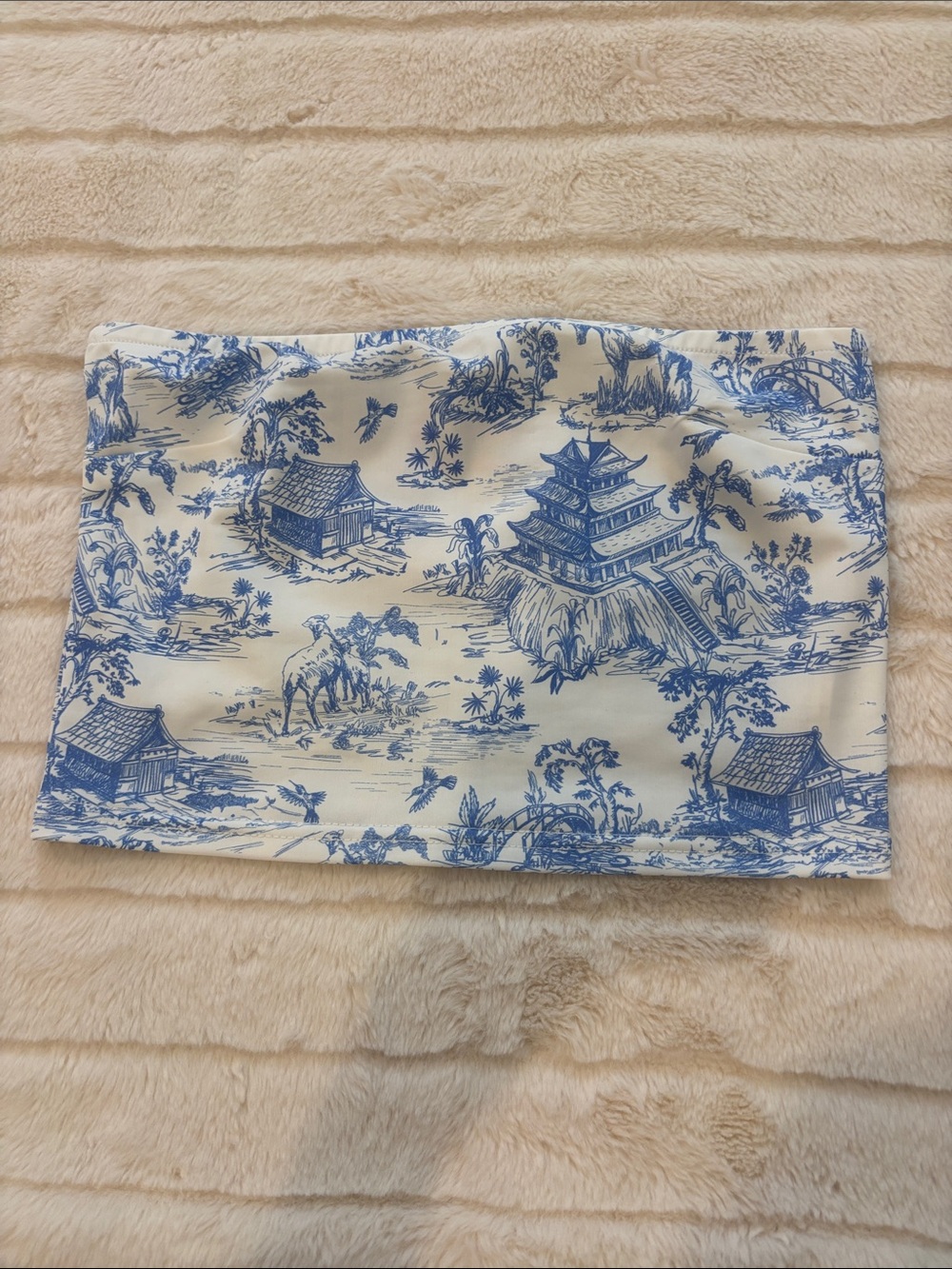 Edikted Blue and White Tube Top